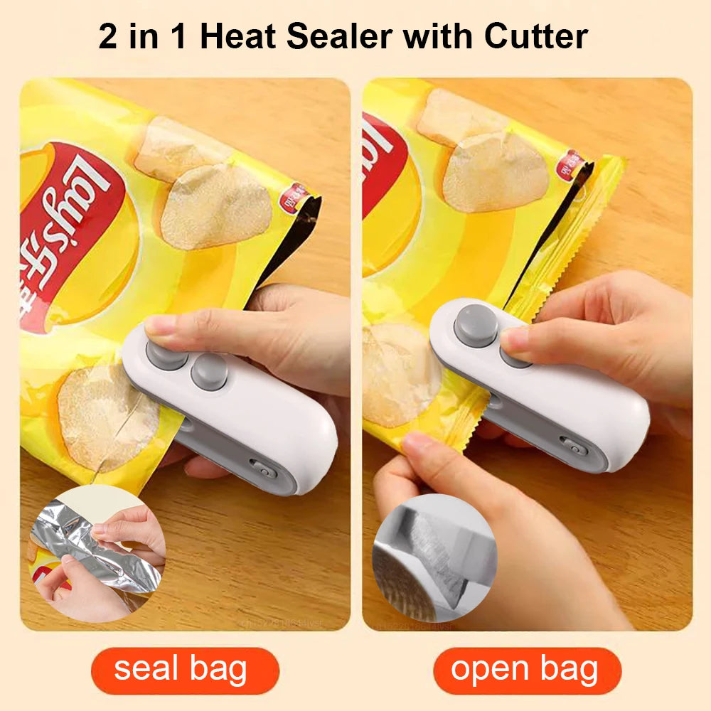Mini-scelleuse à chaud pour sacs, scelleuse de sachets, sacs en plastique, scelleuse d'aliments, pince-sac, scelleuse portable, scelleuse à chaud pour emballages alimentaires