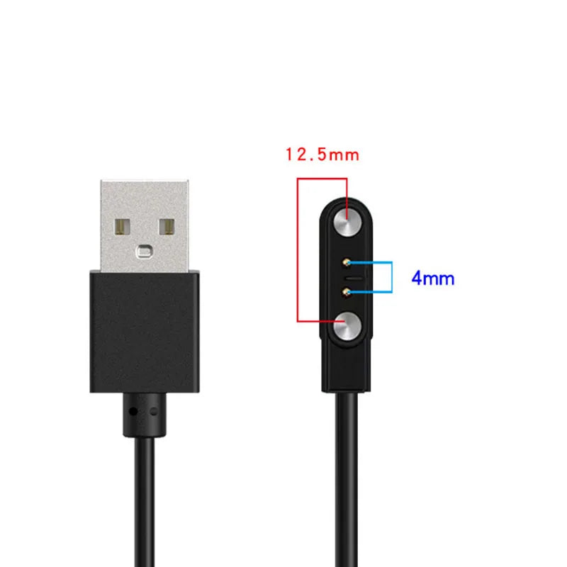 Adaptador de cargador de base de Smartwatch de 2 pines y 4 pines Cable de carga USB para accesorios de carga de reloj inteligente para adultos/niños