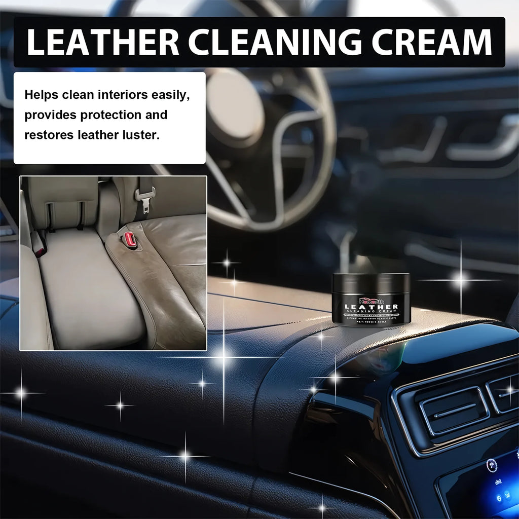 1 pieza de pasta de aceite para el cuidado del mantenimiento del asiento de cuero del coche, crema multifuncional, pulido interior, eliminación de manchas, limpieza de PU reacondicionada