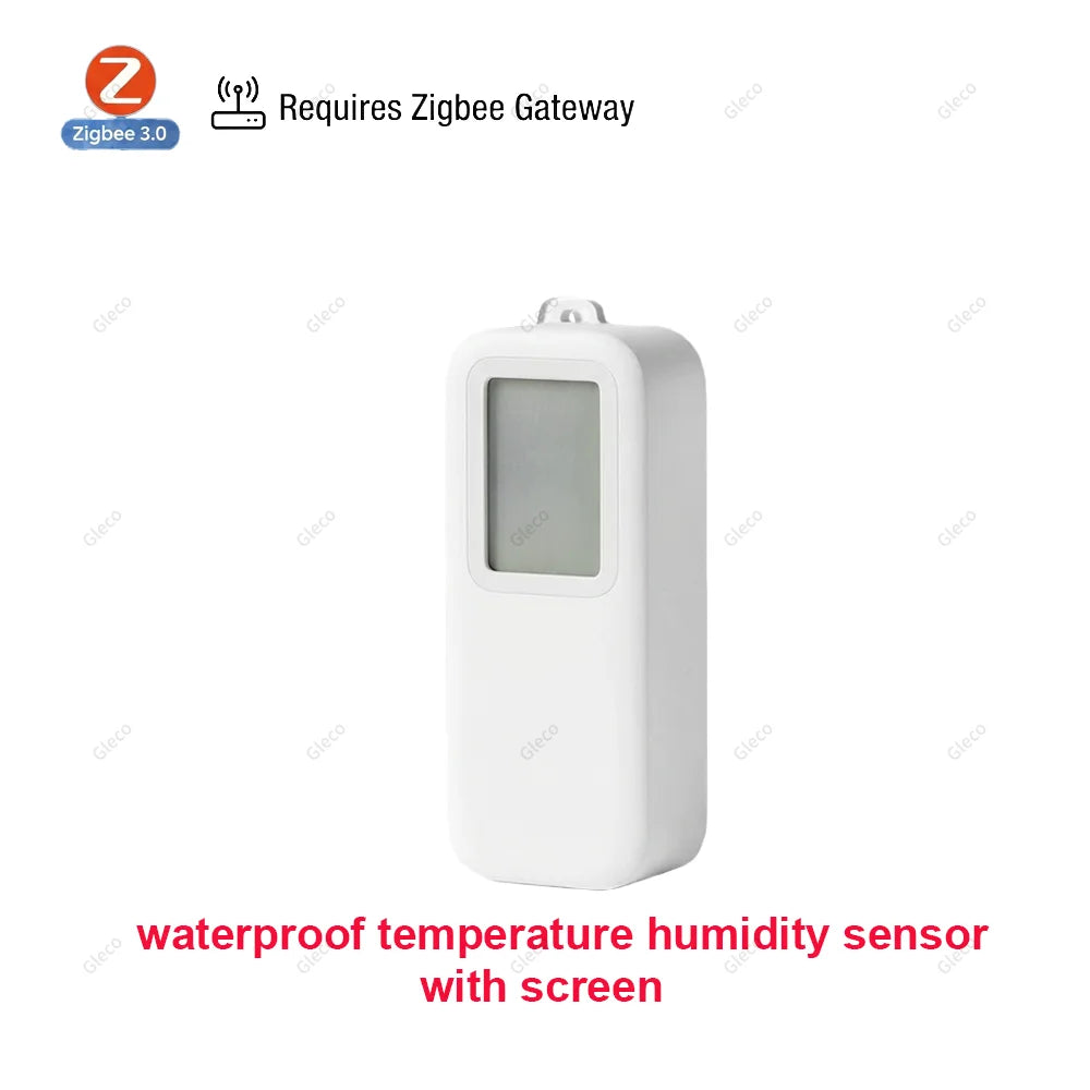 Tuya Zigbee/Wifi Temperature Humdiity Sensor Detector Option Indoor Outdoor Waterproof LCD Thermometer Hygrometer For Alexa Z2M