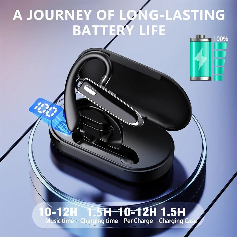 Auriculares Bluetooth inalámbricos con micrófono, audífonos con cancelación de ruido ENC, manos libres para negocios, auriculares para conducir