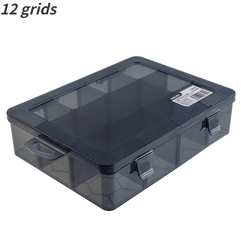 DELI 1 PCS Plastic Storage Boxes Slots Adjustable Packaging Transparent Tool Case Screw Craft Jewelry Accessories Organizer Box