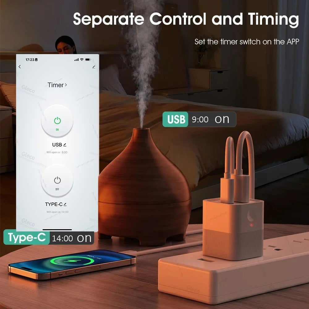 Tuya Zigbee USB Adapter Smart Switch To TYPE C Power Adaptor USB A Splitter Controller Connector For Smart Life Z2M Hub Required