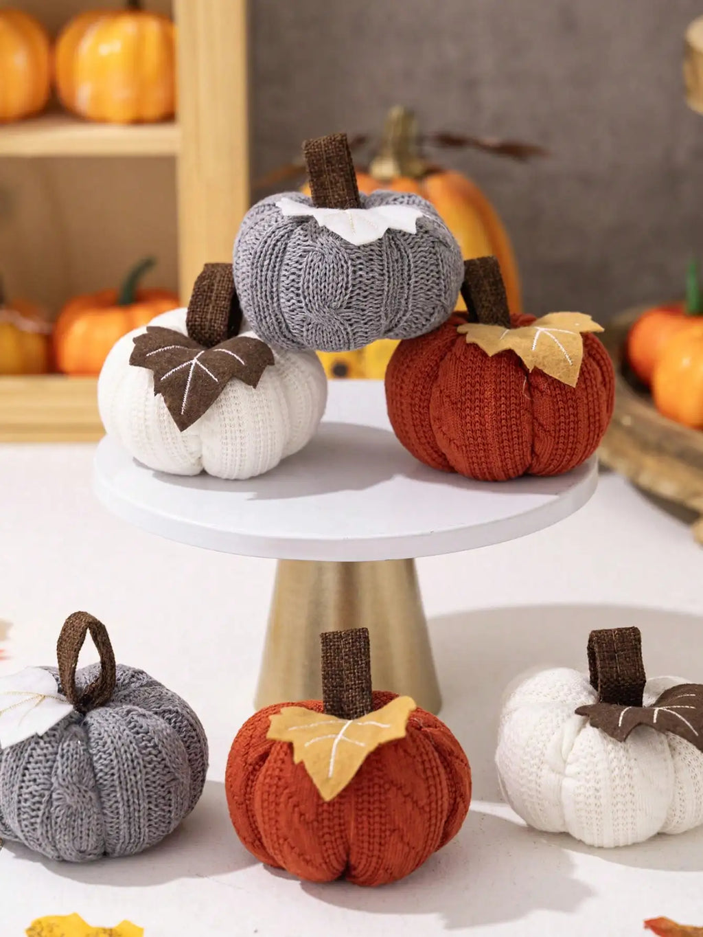 Calabaza Artificial Decoración de Halloween Mini Calabaza Falsa Simulada Decoración de Fiesta de Cosecha de Otoño Atrezos de Regalo para Niños de Acción de Gracias