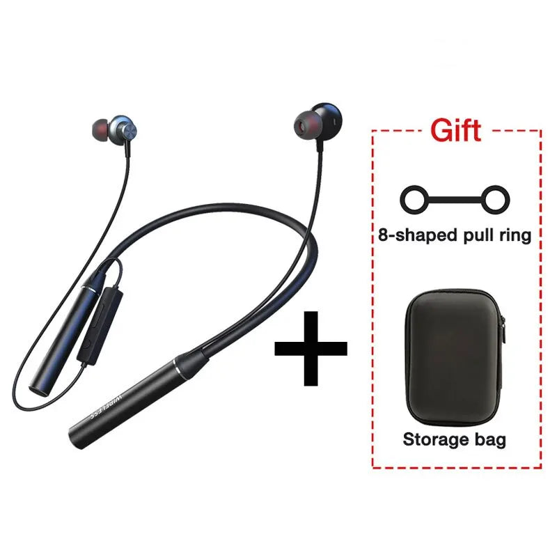 Auriculares inalámbricos con autonomía de 180 horas, Bluetooth, bajos potentes, con micrófono, banda para el cuello, estéreo, deportivos, para tarjeta TF