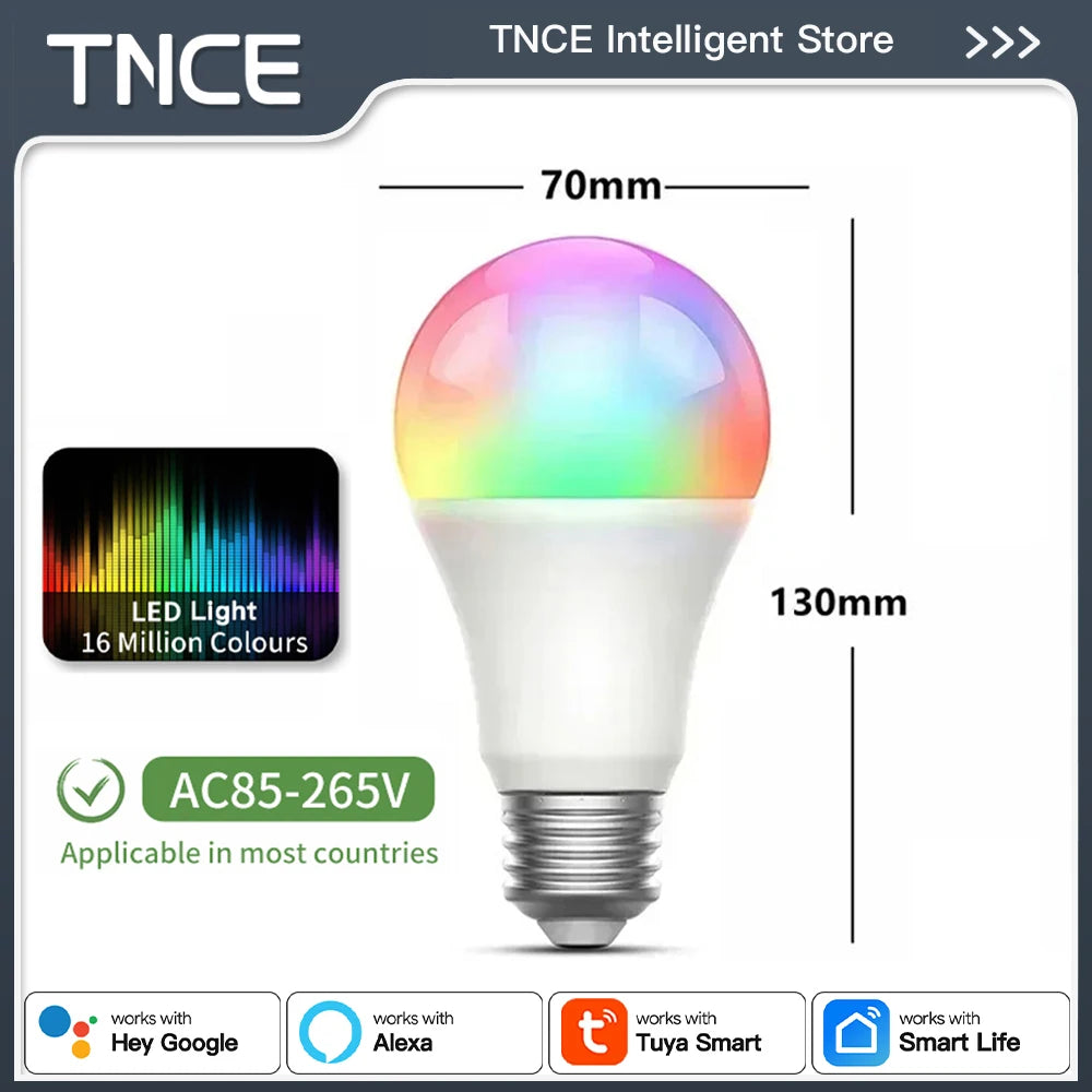 TNCE Tuya gu10 E27 E14 WIFI or Zigbee, Dimmable Light LED lamps 2700-6500k Bulb, Smart Life, Voice With Alexa Google Home alice