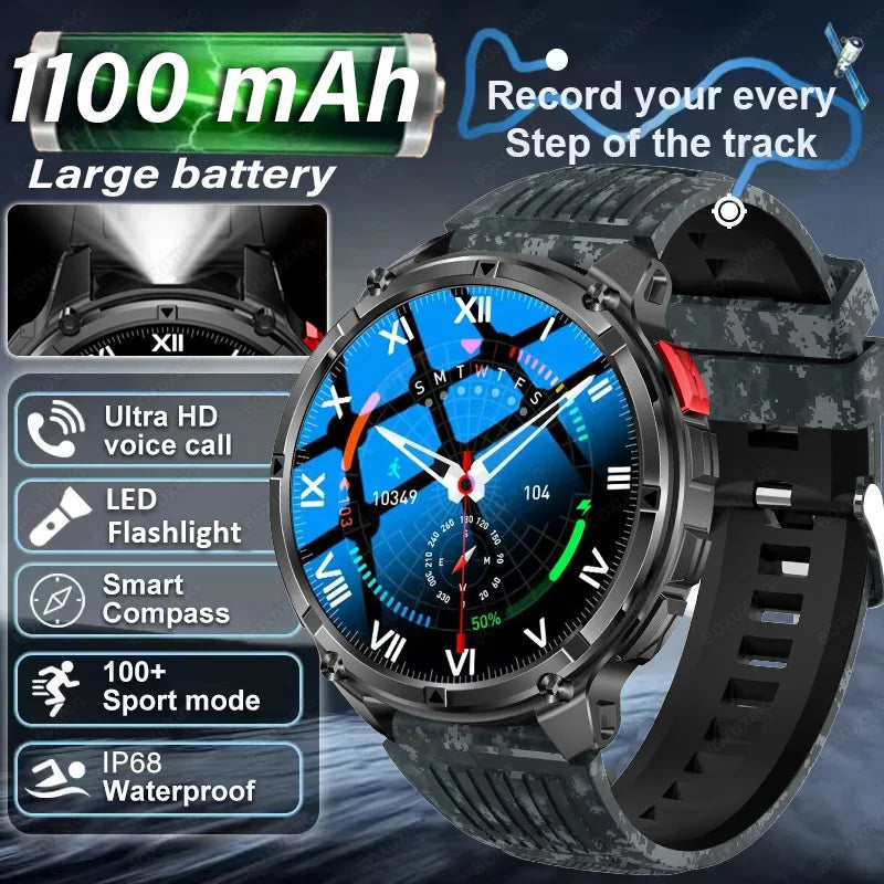2026 New T-Rex3 Pro 1100mAh Battery Smart Watch Man GPS trajectory Sports Run tracker Outdoor Compass Military Smartwatch Men