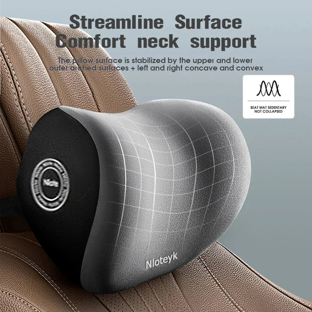 Cojín de soporte lumbar para coche de espuma viscoelástica, tejido de poliéster, antideslizante, lavable, diseño ergonómico, material de memoria de rebote lento