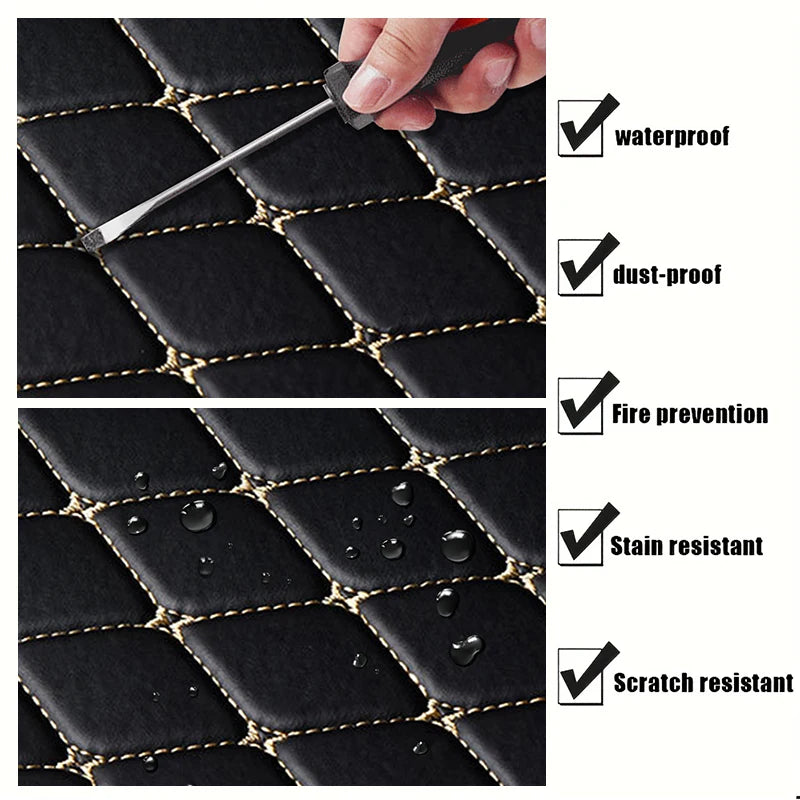 Alfombrillas de coche de cuero PU impermeables, protectores de almohadillas, alfombrillas de moda para coche, cojín para todas las estaciones, 5 unidades
