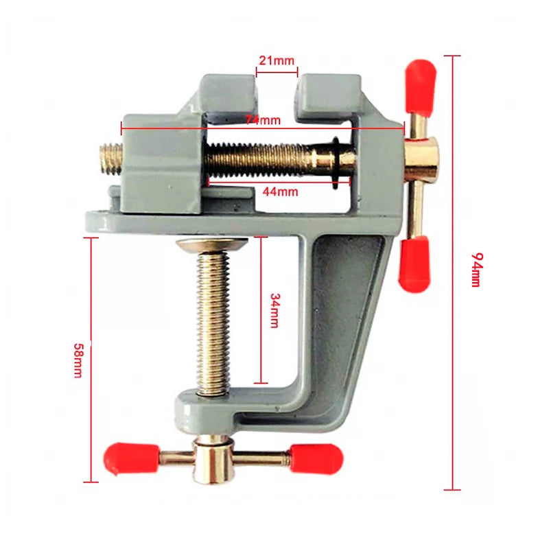 Mini Bench Vise Muliti-Funcational 3.5&quot Aluminum Miniature Small Jewelers Hobby Clamp On Table Flat Pliers Tool Vice