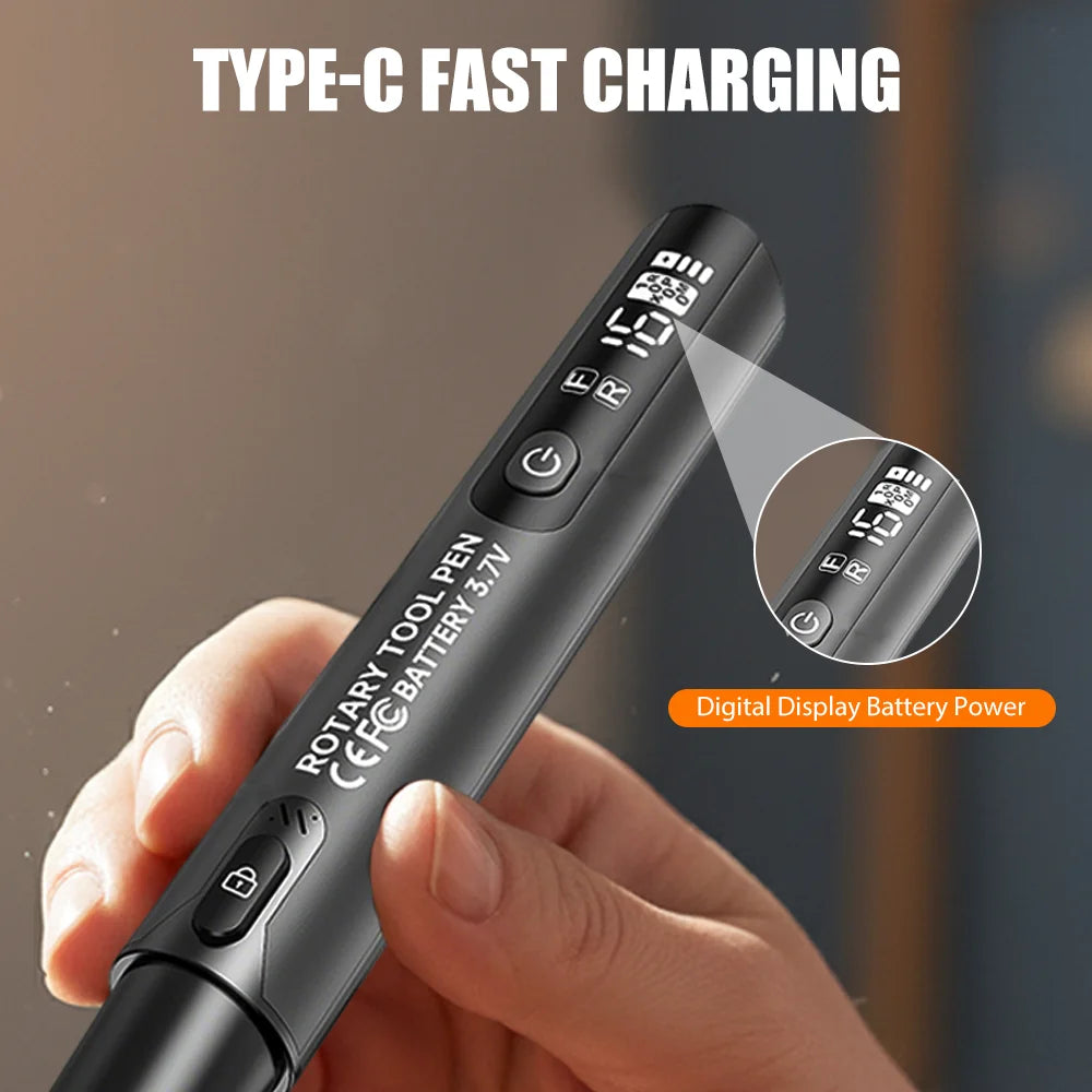 Electric Mini Grinder Engraving Pen 6000-16000r Wireless Grinder 6-speed Adjustable Cordless Micro Rotary Tools Drill