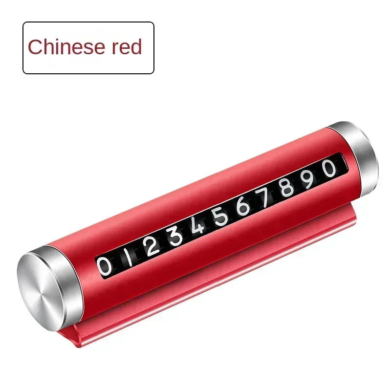 Metal Car Temporary Parking Card Rotate Phone Number Plate Aluminum Stickers Park Stop In Car-styling Auto Accessories