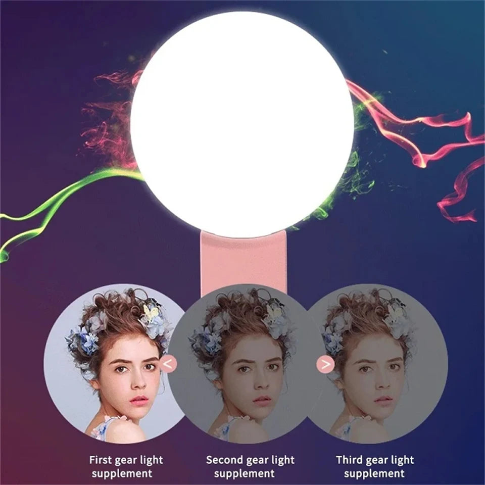 Portable LED Lamp Phone Live Video Beauty Light Universal Mobile Phone Selfie Fill Light USB Charge Photography Clip Ring Light