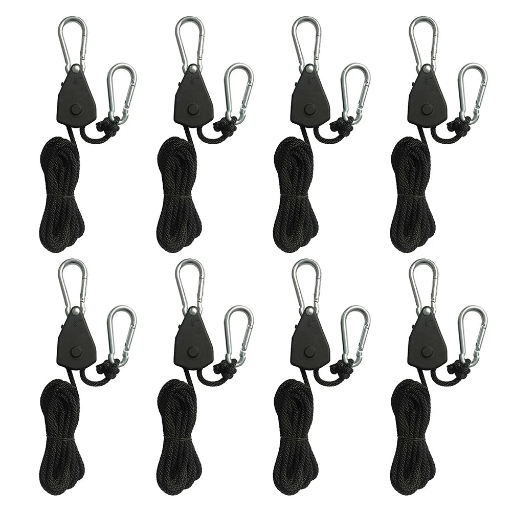 1/2/4/6/8/10/12/14/16pcs Hanger Pulley Ratchets Kayak Rope 1.6M Rope Pulley Ratchet Locking Hanger Sky Curtain Tent for Camping