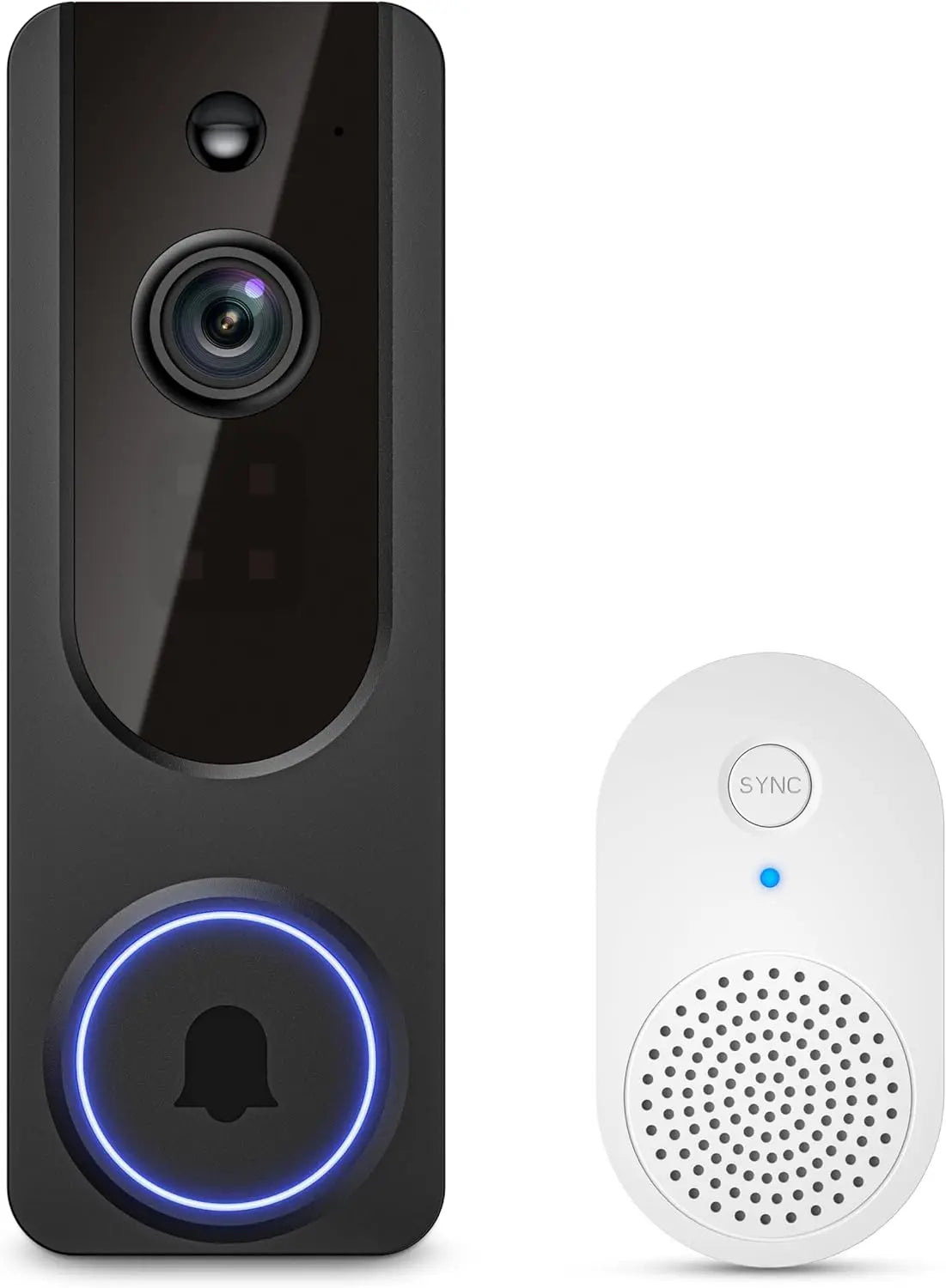 Cámara Inalámbrica para Timbre con Receptor Interior, Detección de IA, Audio Bidireccional, Visión Nocturna