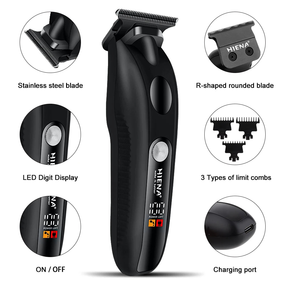 Hair Clippers for Men Professional Cordless Barber T-Blade Beard/Hair Trimmer Set Electric Razor Foil Shaver Nose Men's Hair Cut