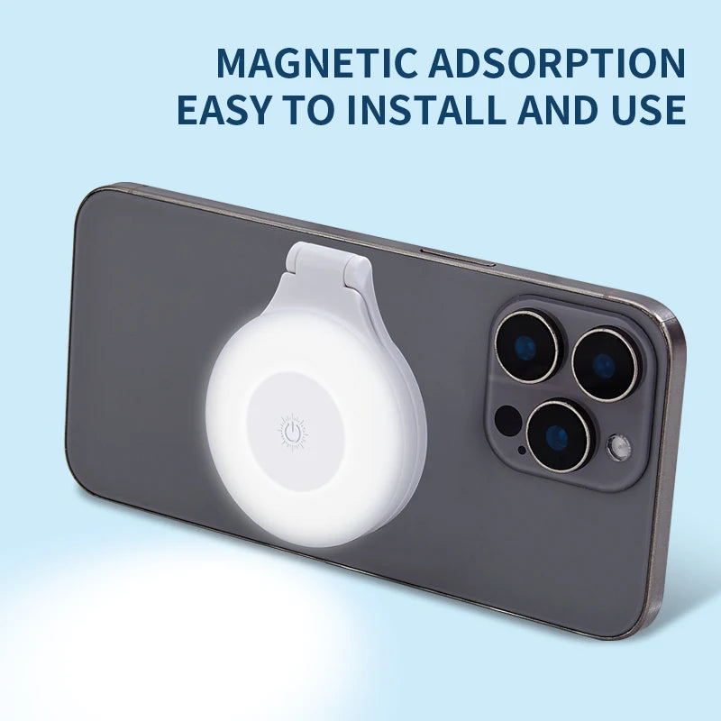 Magnetic Selfie LED Fill Light with Magsafe Compatibility ABS Material for Photography TikTok Zoom Calls Video Selfies