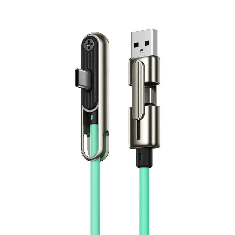 Portable Type C 240W Fast Charging Cable Phone Tablet Foldable Holder 2 In 1 Charging Cable Folding Bracket Earphone Data Wire