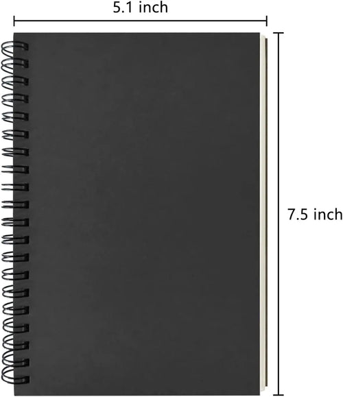 3-Pack Soft Cover Blank Spiral Notebook, 100 Pages, 7.5x5.1 Inch, Thick Paper for Sketching and Notes