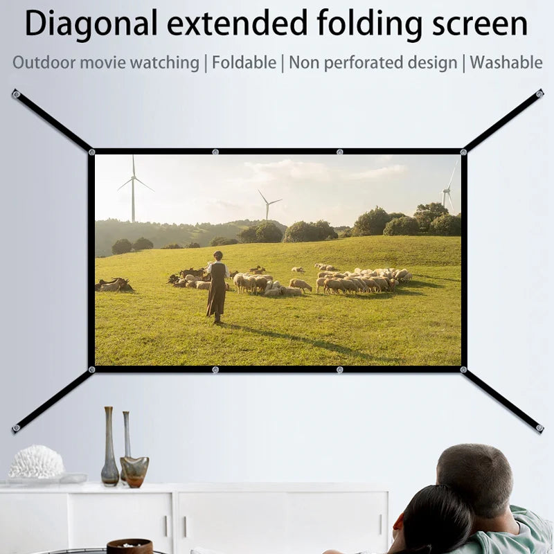Extended soft screen 60 inches/72 inches/84 inches/100 inches/120 inches/150 inches. Multiple sizes to choose from.