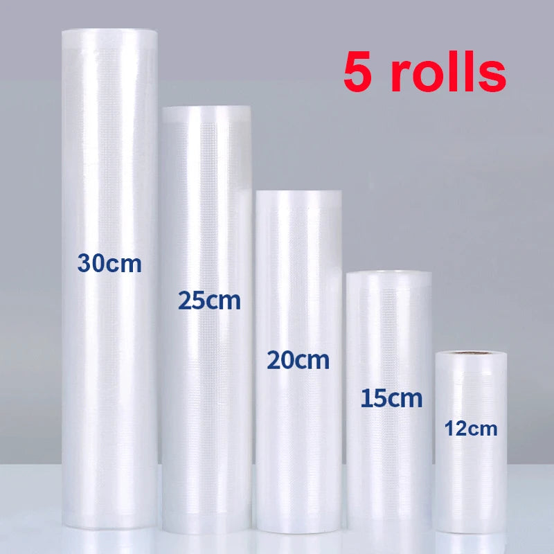 Food Vacuum Bags Sealer Storage Packaging Bags for Kitchen Vacuum Seal Keep Food Fresh BPA-Free 5 Size Vacuum Sealing Rolls Bags