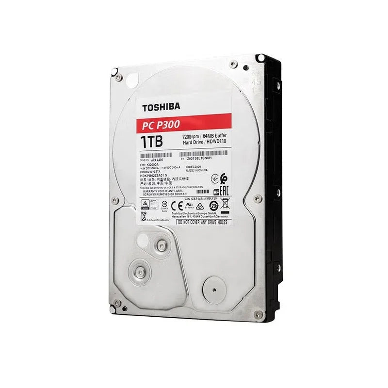 For Toshiba P300 HDWD110 1TB Desktop Hard Drive, 7200RPM High Speed, SATA3 Interface, 3.5 Inch Red Disk for Storage
