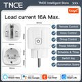 TNCE Tuya EU Plug WiFi or Zigbee3.0 Smart Socket 16/20A, Power Monitor Timer Function Voice Control With Alexa Google Home