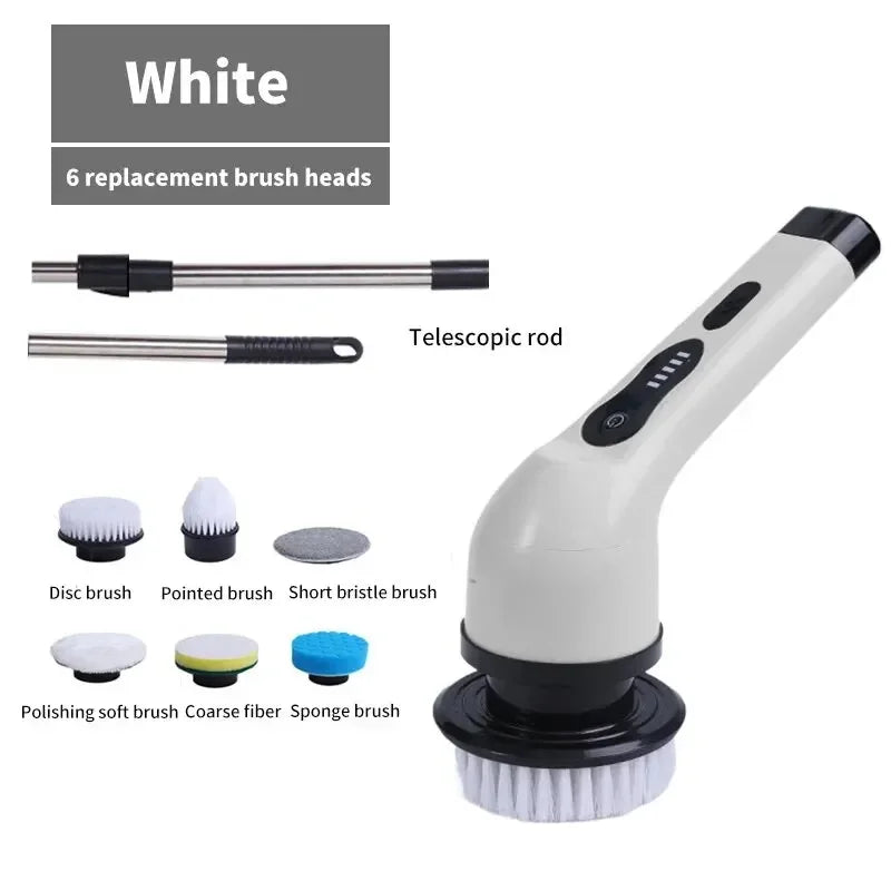 Cepillo de limpieza eléctrico inalámbrico para baño, ventana, cocina, automoción, máquina de limpieza rotatoria multifuncional para el hogar