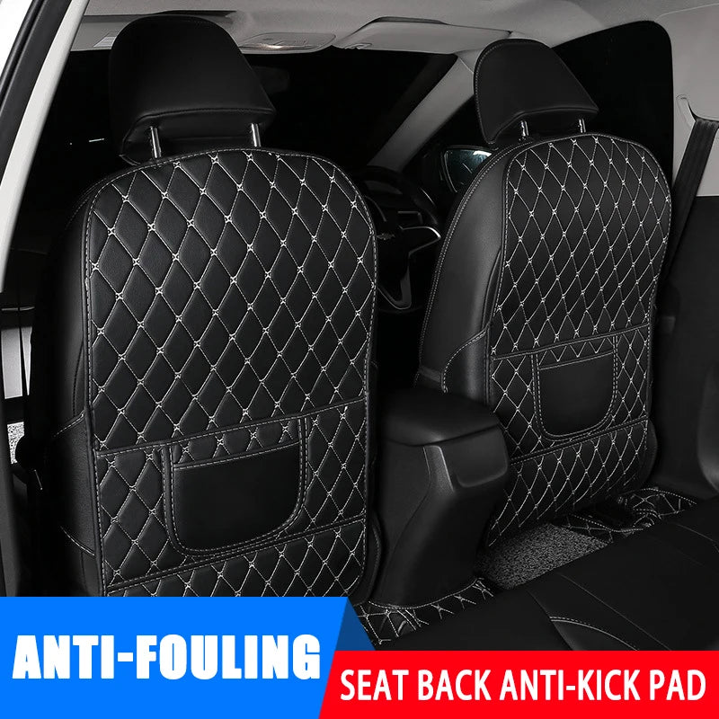 1 Alfombrilla protectora de cuero sintético para el respaldo del asiento del coche, protector de asiento de coche para niños, almohadilla antisuciedad para el asiento trasero del coche, accesorios para coche