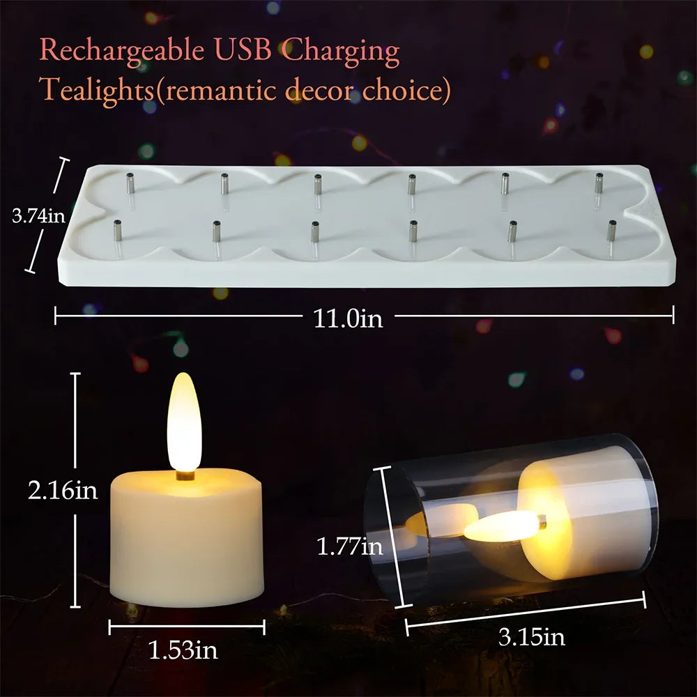 Velas sin llama recargables Lámpara electrónica LED con temporizador y control remoto para decoración del hogar, bodas y fiestas. Luces de vela
