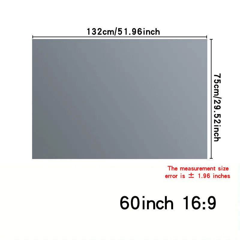 Metal anti glare screen, simple version, 30~133 inches, no need for punching installation, high-definition 4K projection screen