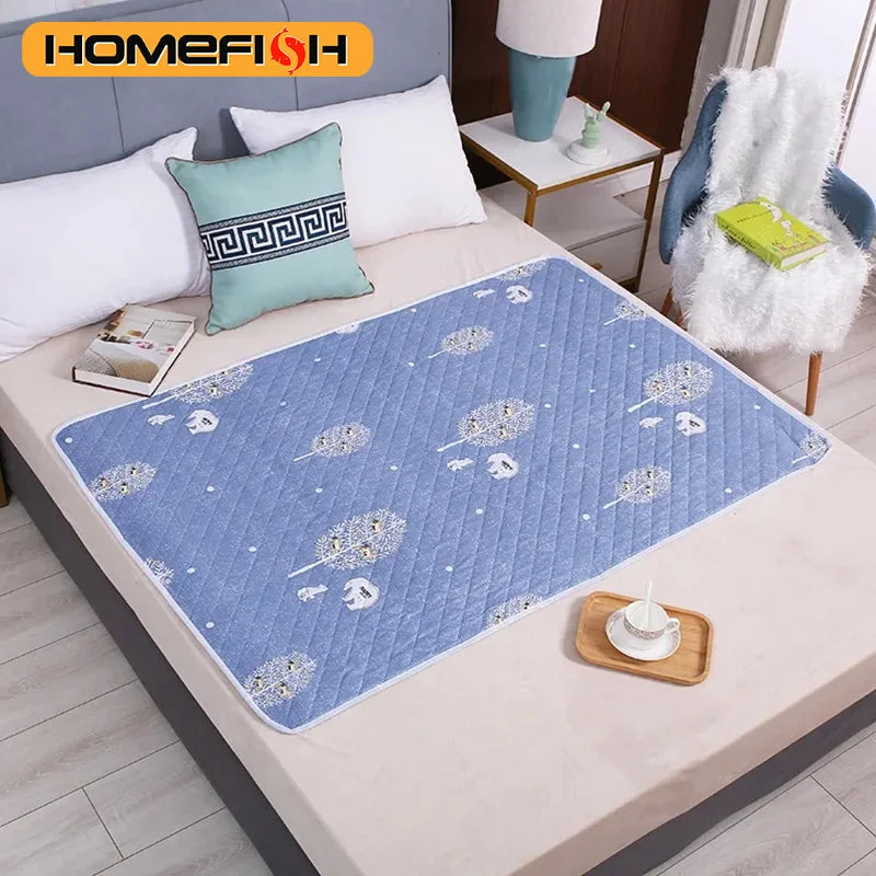 HOMEFISH Tapete lavable para orina de colchón para bebés y niños pequeños, protector de cama con dibujos animados, almohadillas de orina para pañales, tela transpirable