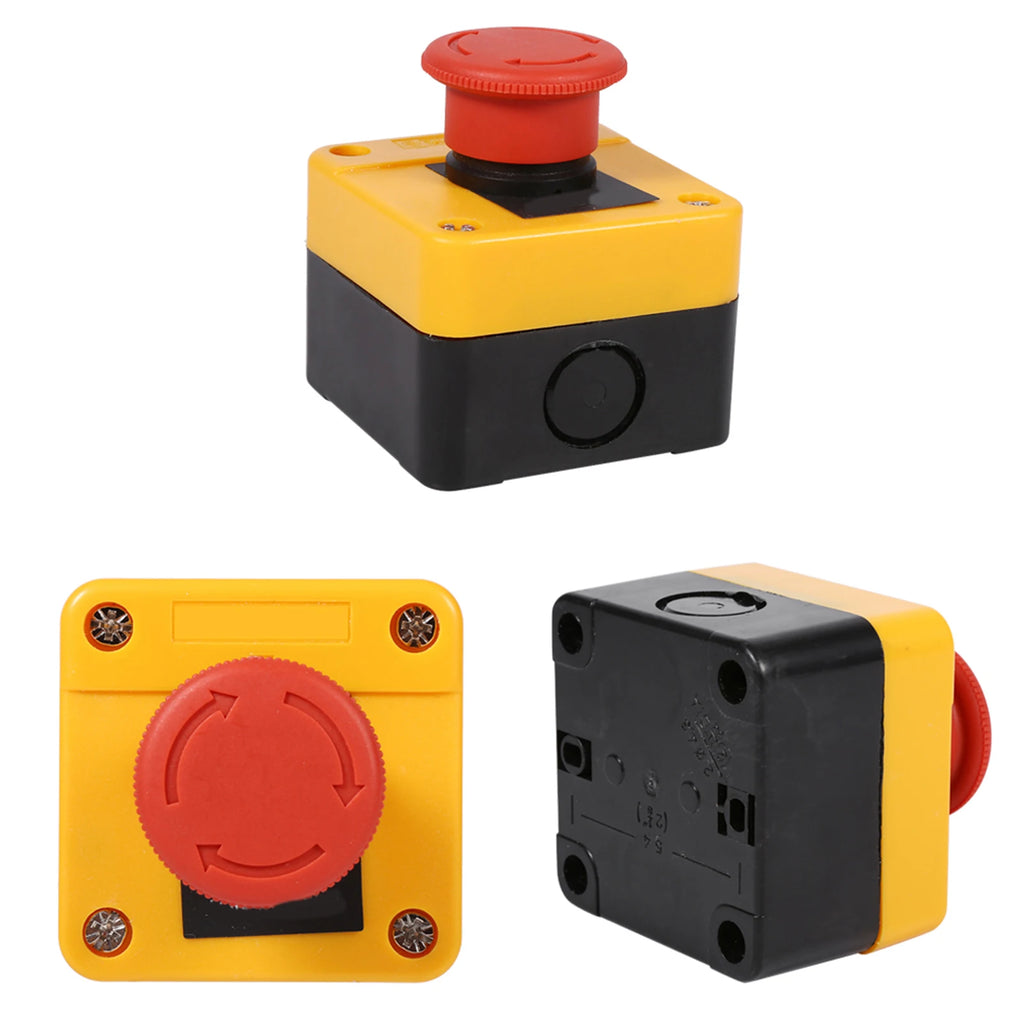 1 unidad de botón de parada de emergencia de 660 V 10 A, carcasa de plástico, botón pulsador de emergencia con señal roja, nuevo interruptor de seta