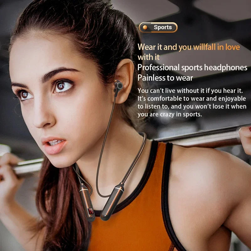 Auriculares inalámbricos de cuello Bluetooth con 500 horas de batería de larga duración con micrófono Auriculares deportivos para tarjeta TF