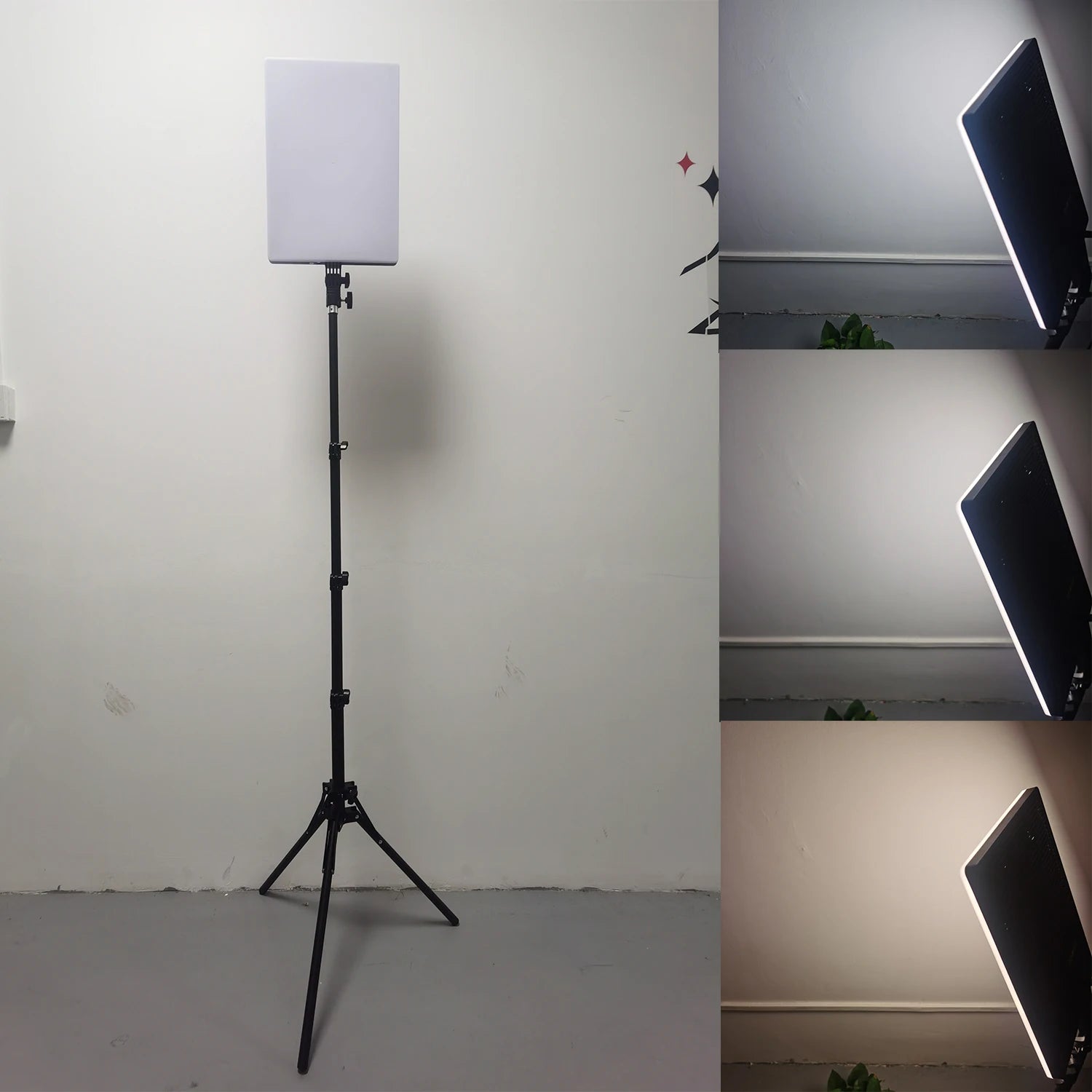 Kit de luces de vídeo LED XRDKJ de 19 pulgadas, iluminación fotográfica regulable de 2700-6500 K con control remoto y soporte de 63 pulgadas