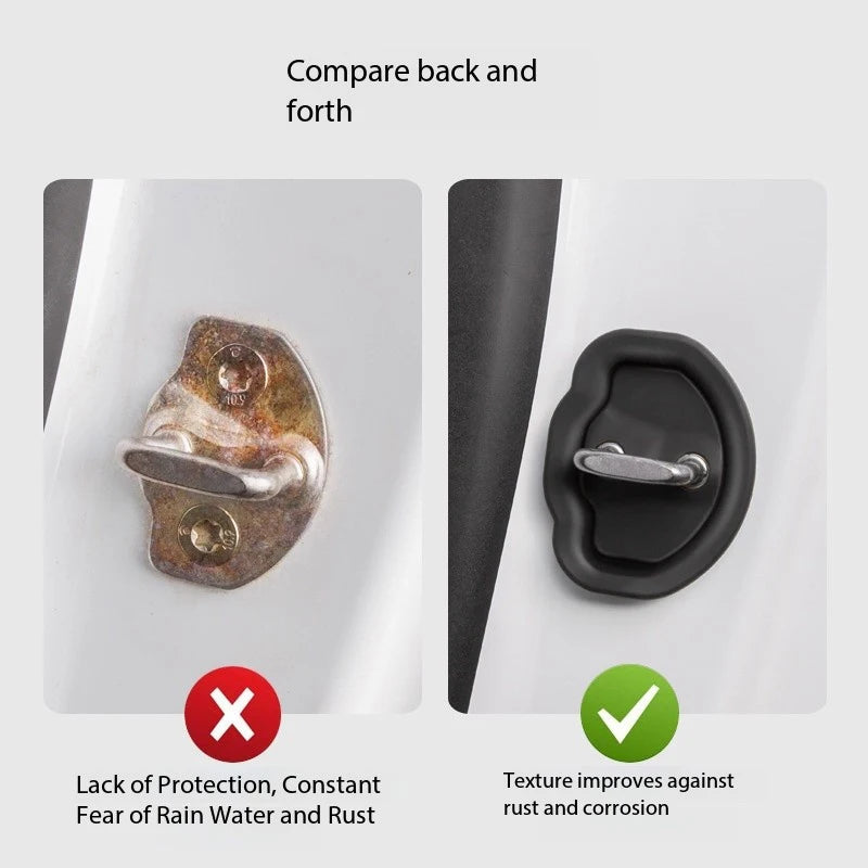 Door Silent Shock Absorbing Pad Silicone Door Lock Protective Cover Modification Accessories For Tesla Model 3 Model Y