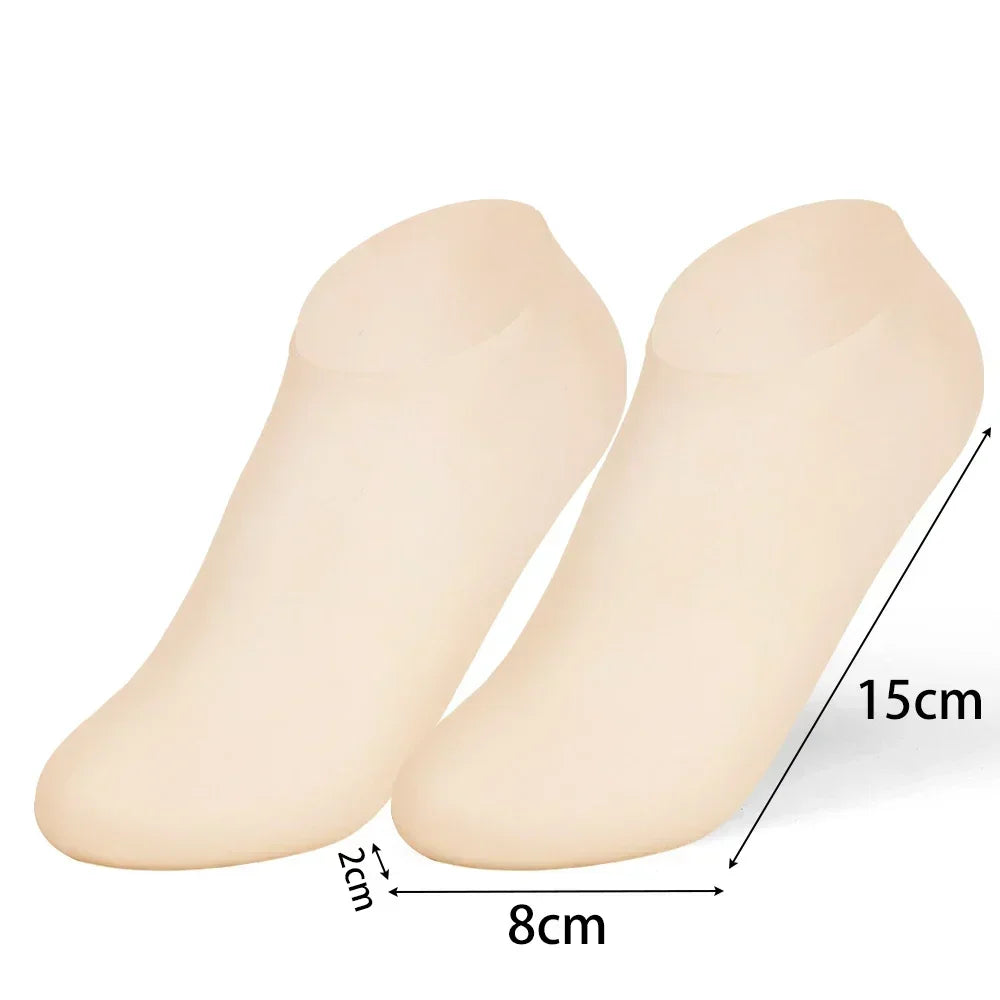 2 Calcetines de gel de silicona hidratantes para pies secos y agrietados, nutritivos para la piel, lubricantes, para el cuidado completo de los pies, calcetines de masaje, herramientas de manicura