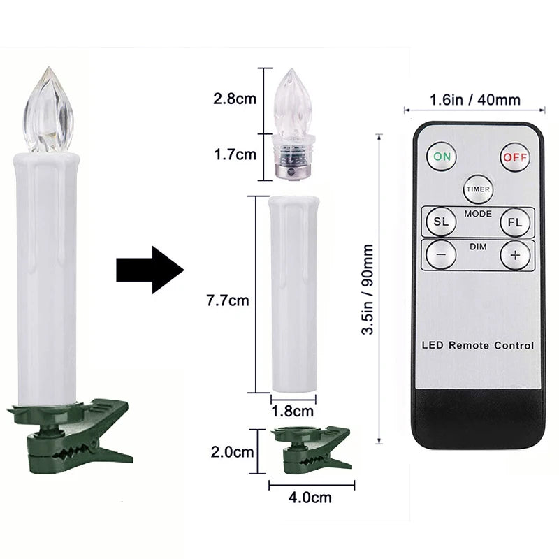 200 hours Realistic Flickering LED Candle Remote Timer for Christmas Gift Home Decor Centerpiece Wedding Artificial Flameless