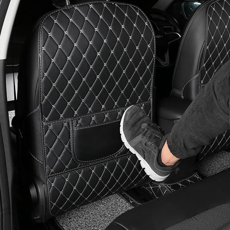 Nuevas alfombrillas antipalanca de cuero de PU para coche, funda protectora del respaldo del asiento del coche para niños, almohadilla antisucios para el asiento trasero del coche, accesorios para coche