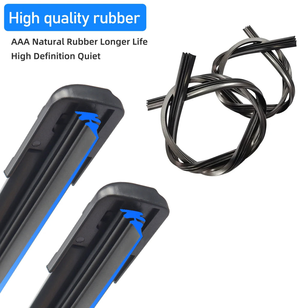 1 escobilla de limpiaparabrisas universal delantera para coche, de goma duradera, suave, sin marco, sin soporte, cepillos, parabrisas, accesorios para ventanas