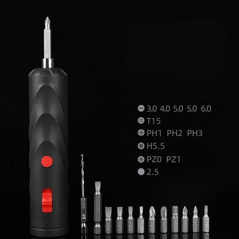 15pcs Mini Electric Screwdriver Set Type-C Rechargeable Cordless Portable Electric Screwdriver Maintenance Repair Tools