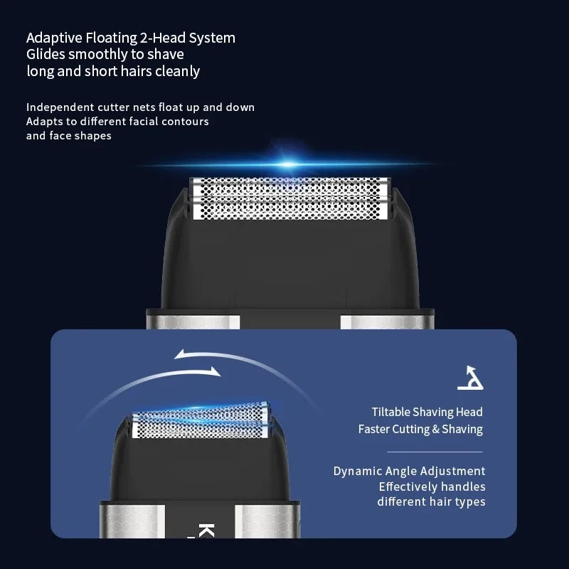 Kemei T402 Afeitadoras de doble lámina de metal desinfectante UV Máquina de afeitar recíproca profesional para barberos para hombres Máquina de afeitar para cabeza calva