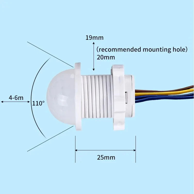 AC110-240V Automatic Sensor Light Switch LED PIR Infrared Motion Sensor Detection Mini LED Sensitive Night Light Indoor Outdoor