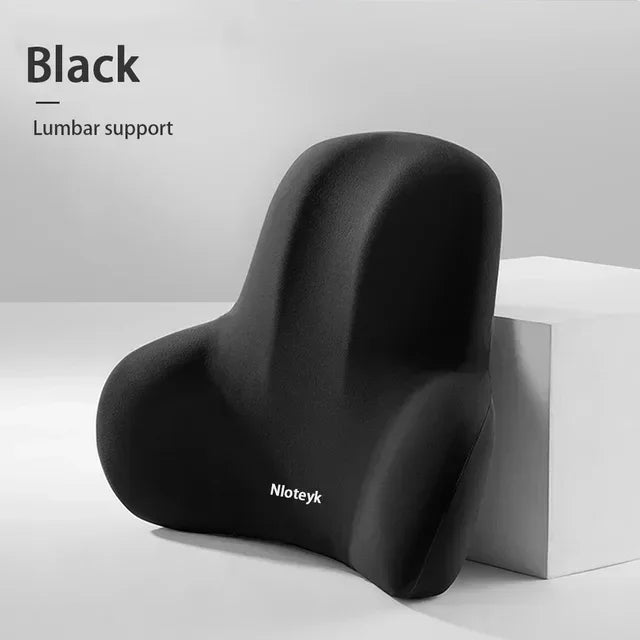 Cojín de soporte lumbar para coche de espuma viscoelástica, tejido de poliéster, antideslizante, lavable, diseño ergonómico, material de memoria de rebote lento