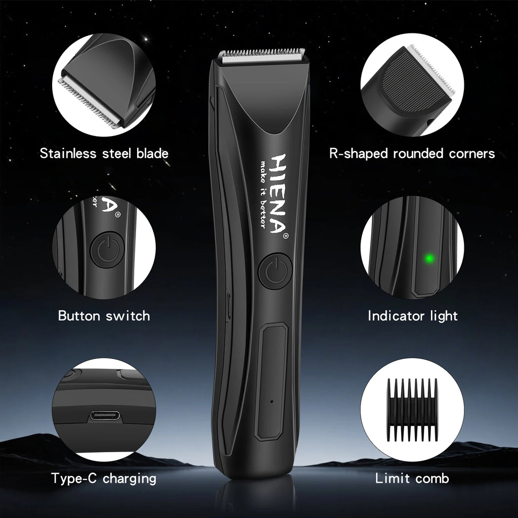 Electric Groin Hair Trimmer Pubic Hair Trimmer Body Grooming Clipper for Woman and men Bikini Epilator Rechargeable Shaver Razor