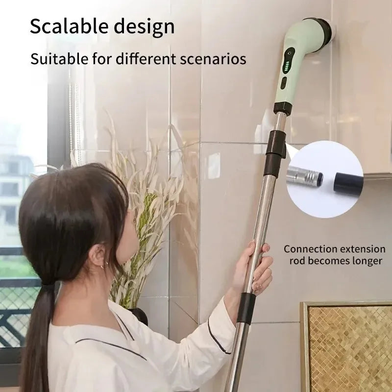 Cepillo de limpieza eléctrico inalámbrico para baño, ventana, cocina, automoción, máquina de limpieza rotatoria multifuncional para el hogar