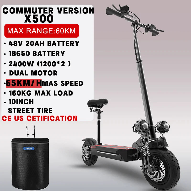 [8 modelos] Scooter eléctrico de 10/11 pulgadas 48V-72V 1000W-6000W 50-85km/h Rápido E Scooter Todoterreno Patinete Eléctrico Plegable para Adultos