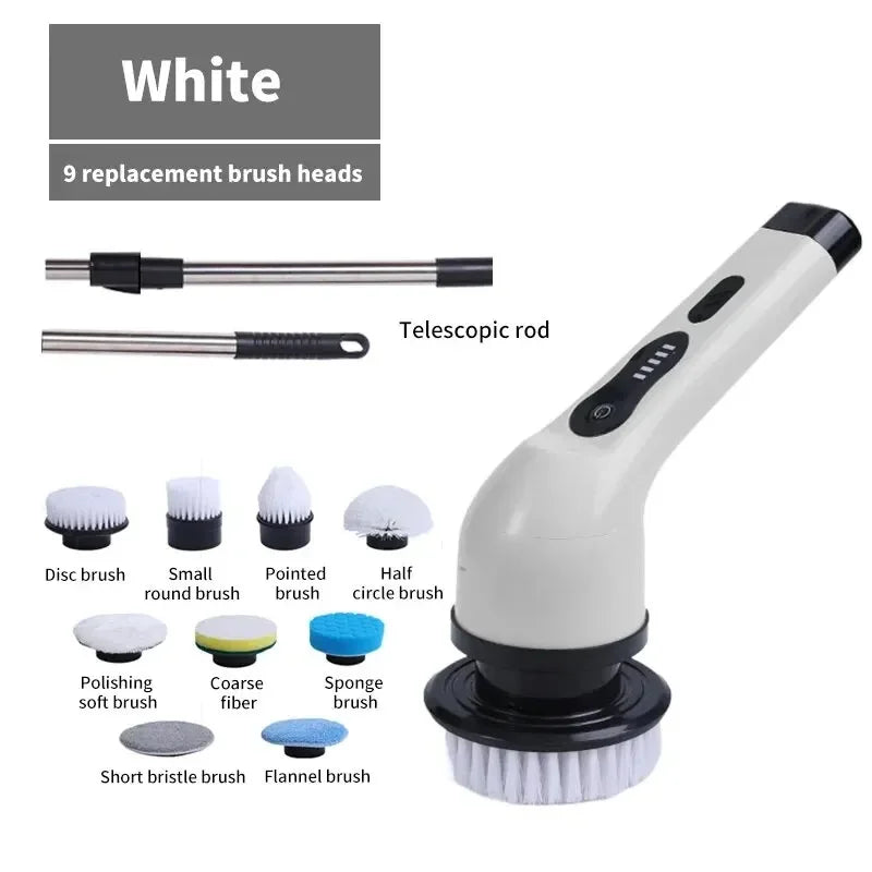 Cepillo de limpieza eléctrico inalámbrico para baño, ventana, cocina, automoción, máquina de limpieza rotatoria multifuncional para el hogar