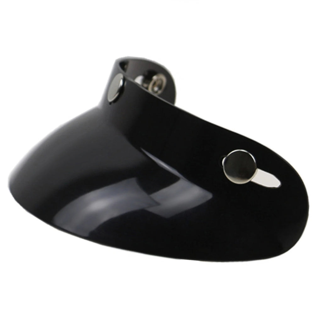 Universal Black 3-Snap Motorcycle Helmet Peak Lens Open Face Sun Shade Visor Shield