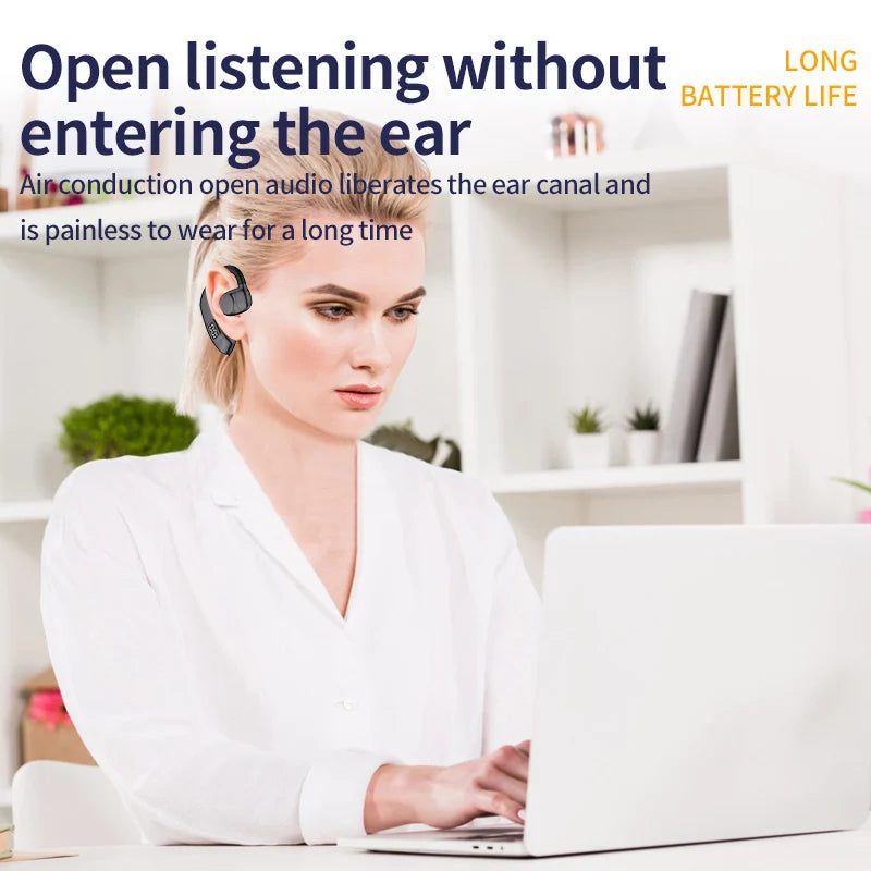 Auriculares inalámbricos Bluetooth de conducción ósea con micrófono y manos libres, auriculares con cancelación de ruido para conducir Audífonos